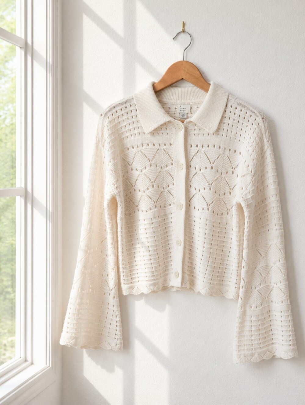 A‎ New Day Pointelle Knit Button Cardigan Sweater – Women's XS | Cottagecore